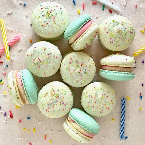 Birthday Cake Macarons