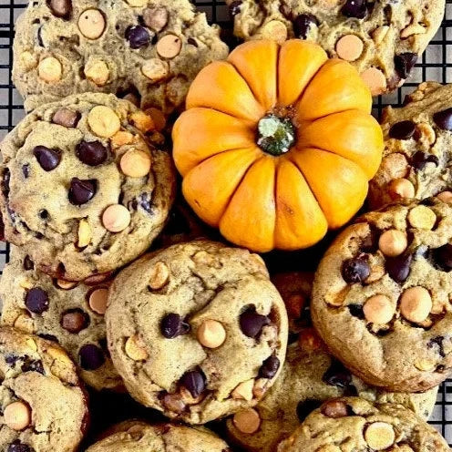Pumpkin Caramel Chocolate Chip Cookies