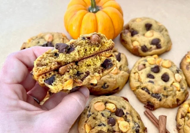 Pumpkin Caramel Chocolate Chip Cookies