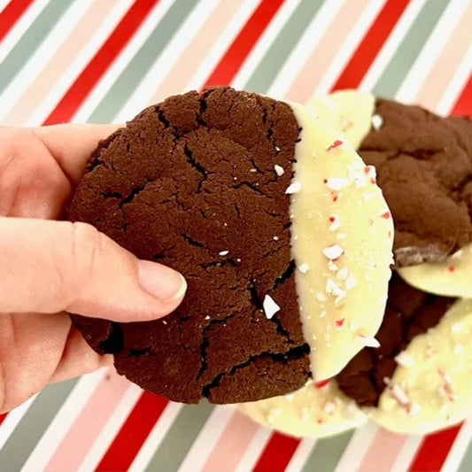 Double Chocolate Cookies with White Chocolate and Peppermint