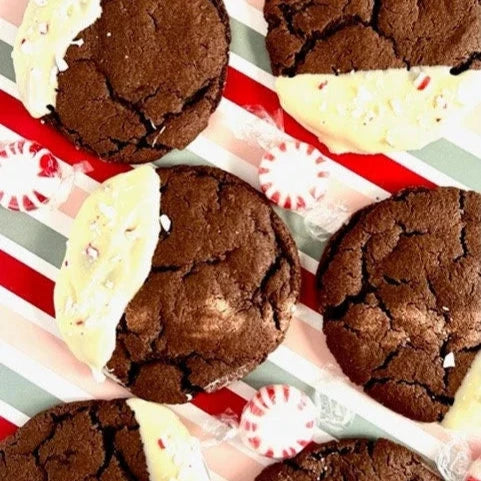 Double Chocolate Cookies with White Chocolate and Peppermint