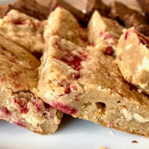 White Chocolate and Raspberry Blondies