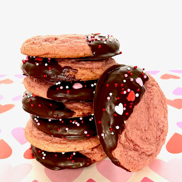 Chocolate Dipped Strawberry Sugar Cookies