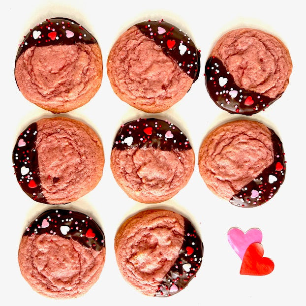 Chocolate Dipped Strawberry Sugar Cookies