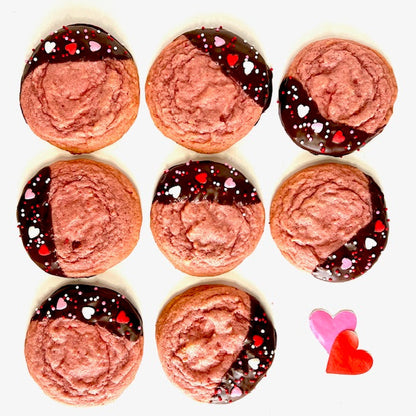 Chocolate Dipped Strawberry Sugar Cookies